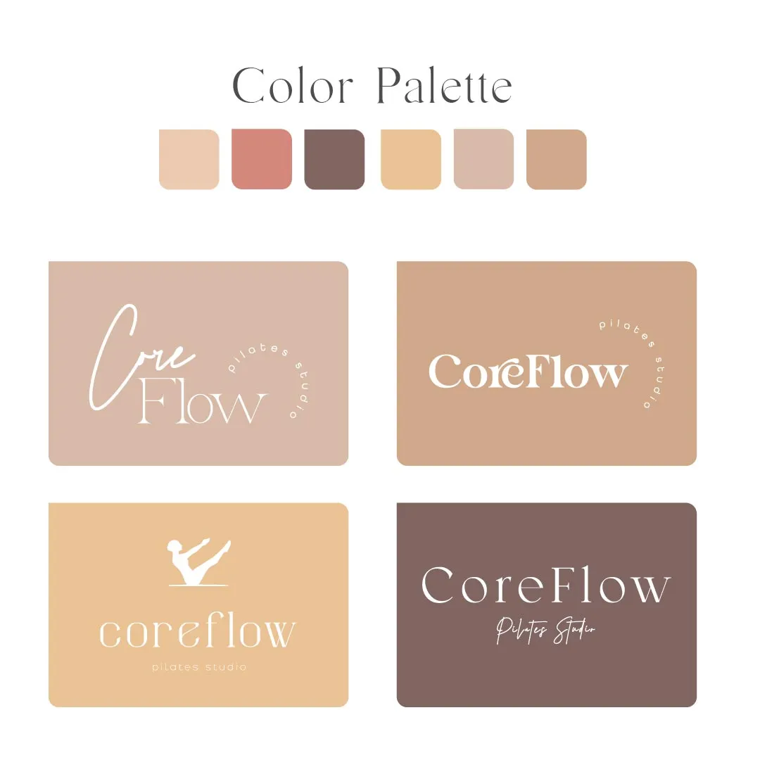 CoreFlow Pilates Studio Logo Çalışmaları